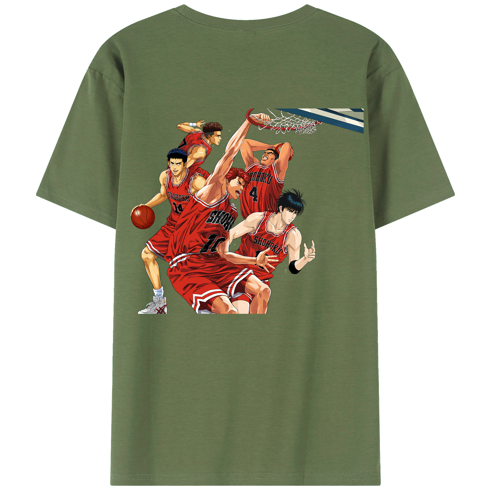 （画像用） SLAM DUNK／スラムダンク 綿100％ メンズ半袖Tシャツ（バックプリント） 通気性